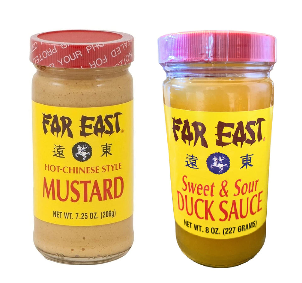 Generic Far East hot Chinese mustard jar with sealed lid for fresher flavor.