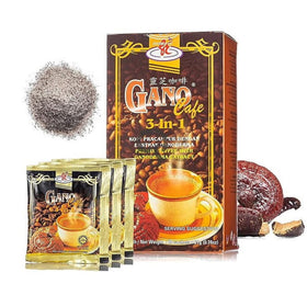 Close-up of Generic Gano Coffee sachet ready to dissolve in hot water