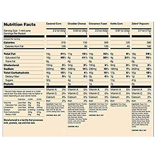 Generic Gourmet Popcorn 8-1oz total layout suggests convenient stocking stuffer packaging