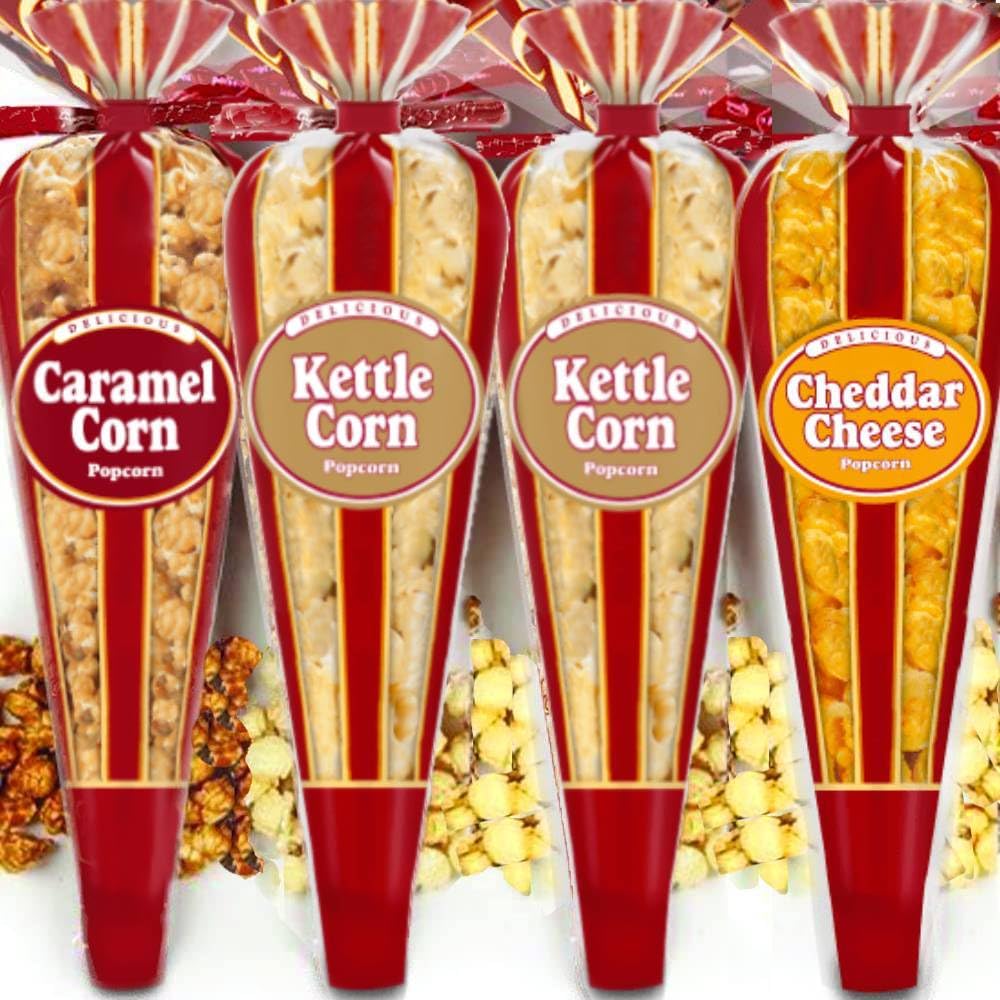 Generic Gourmet Popcorn mini cones variety display for sampling