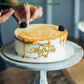 Generic heart-shaped cake topper gold acrylic complements celebration desserts.