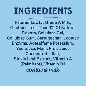 Generic High Protein Shake nutrition label close-up highlights 8 vitamins and minerals.