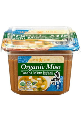 Hikarii organic white dashi miso paste simmering in pot for rich umami
