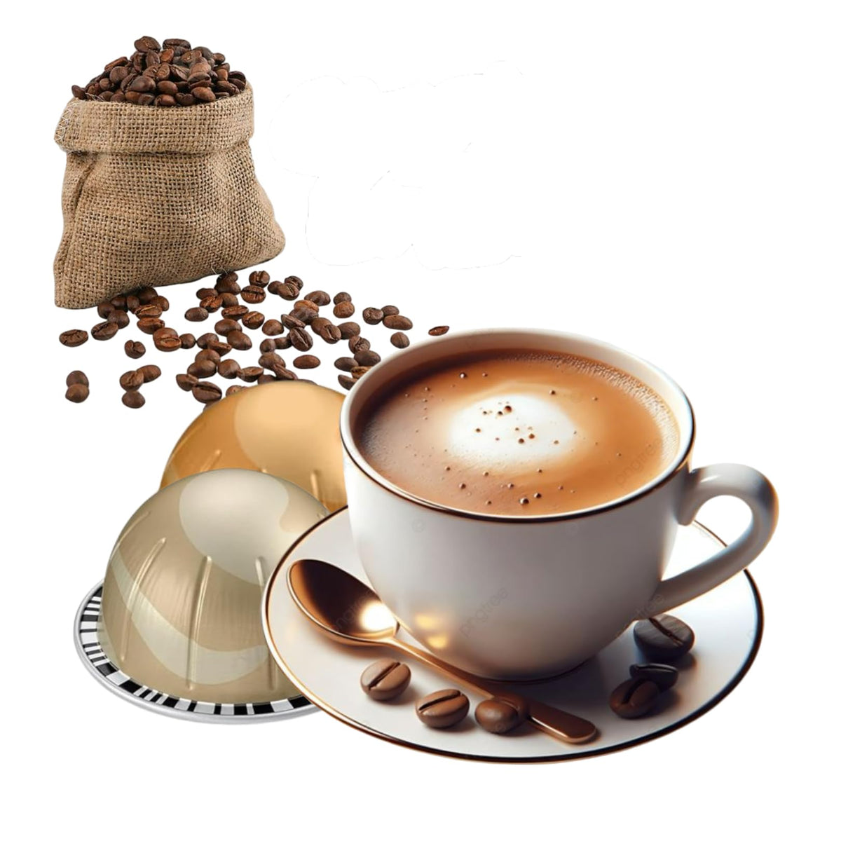 Generic Home Cafe premium coffee capsules in-pack shot with Sweet Vanilla and Golden Caramel for cafe-quality espresso