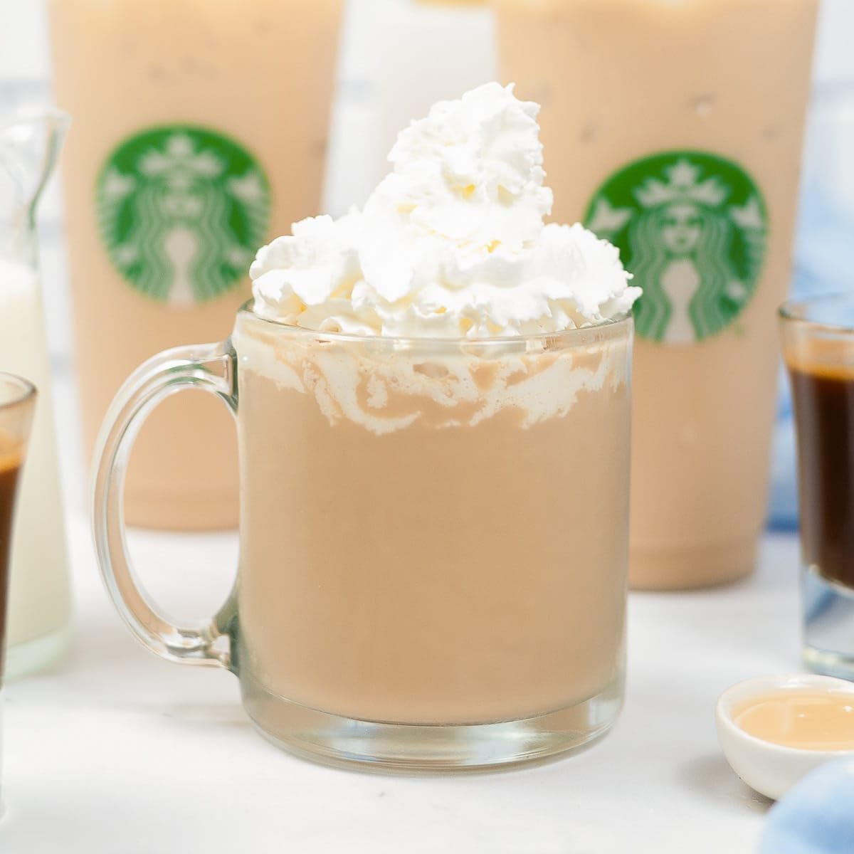 Generic iced beverage with premium white chocolate mocha sauce.