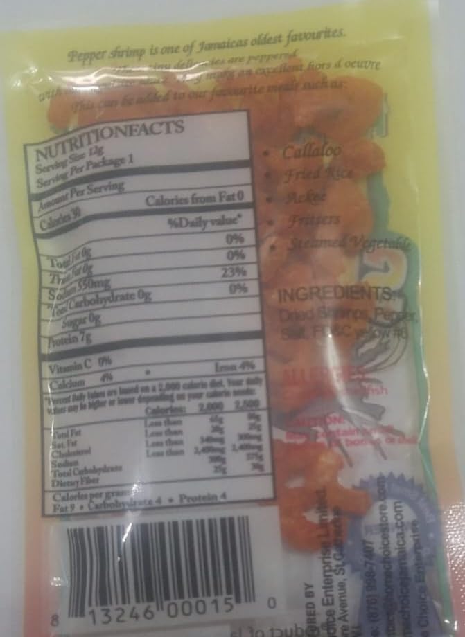 Generic Jamaican Peppered Shimps in sauce ready to enhance meals