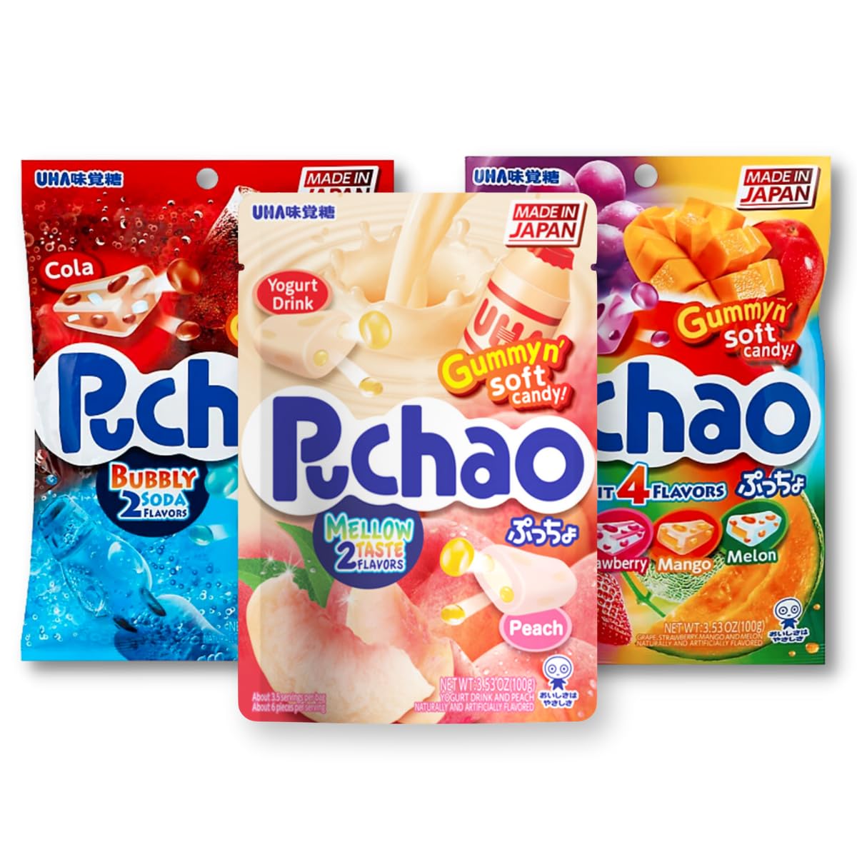 Generic Japanese Chew Puchao front view with vibrant packaging for gift sharing.