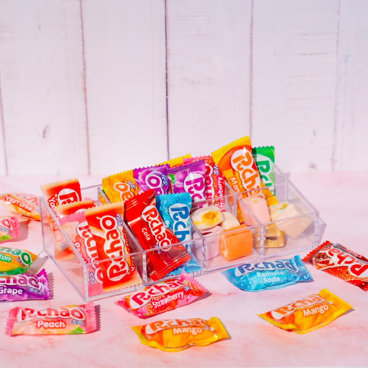Generic Japanese Chew Puchao pack-of-3 display, great for snack time.