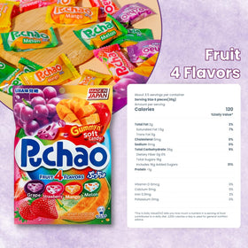 Generic Japanese Chew Puchao tropical-fruit-mix close-up, colorful fruit chunks visible.