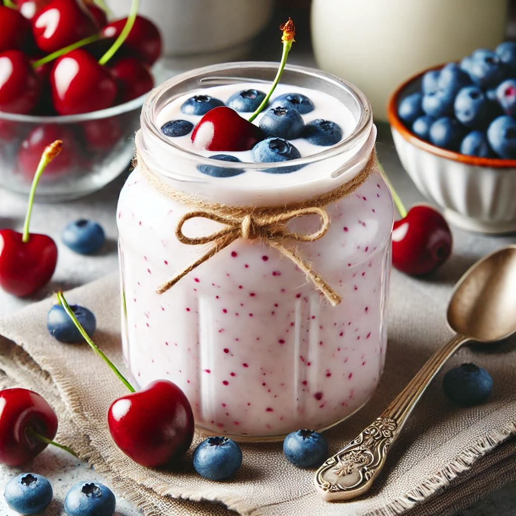Generic Milk Kefir Grains Starter during fermentation in jar