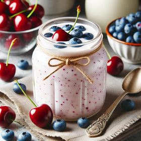 Generic Milk Kefir Grains Starter during fermentation in jar