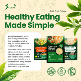 Generic Ketoslim Mo konnyaku rice meal prep, quick and convenient low-calorie base.
