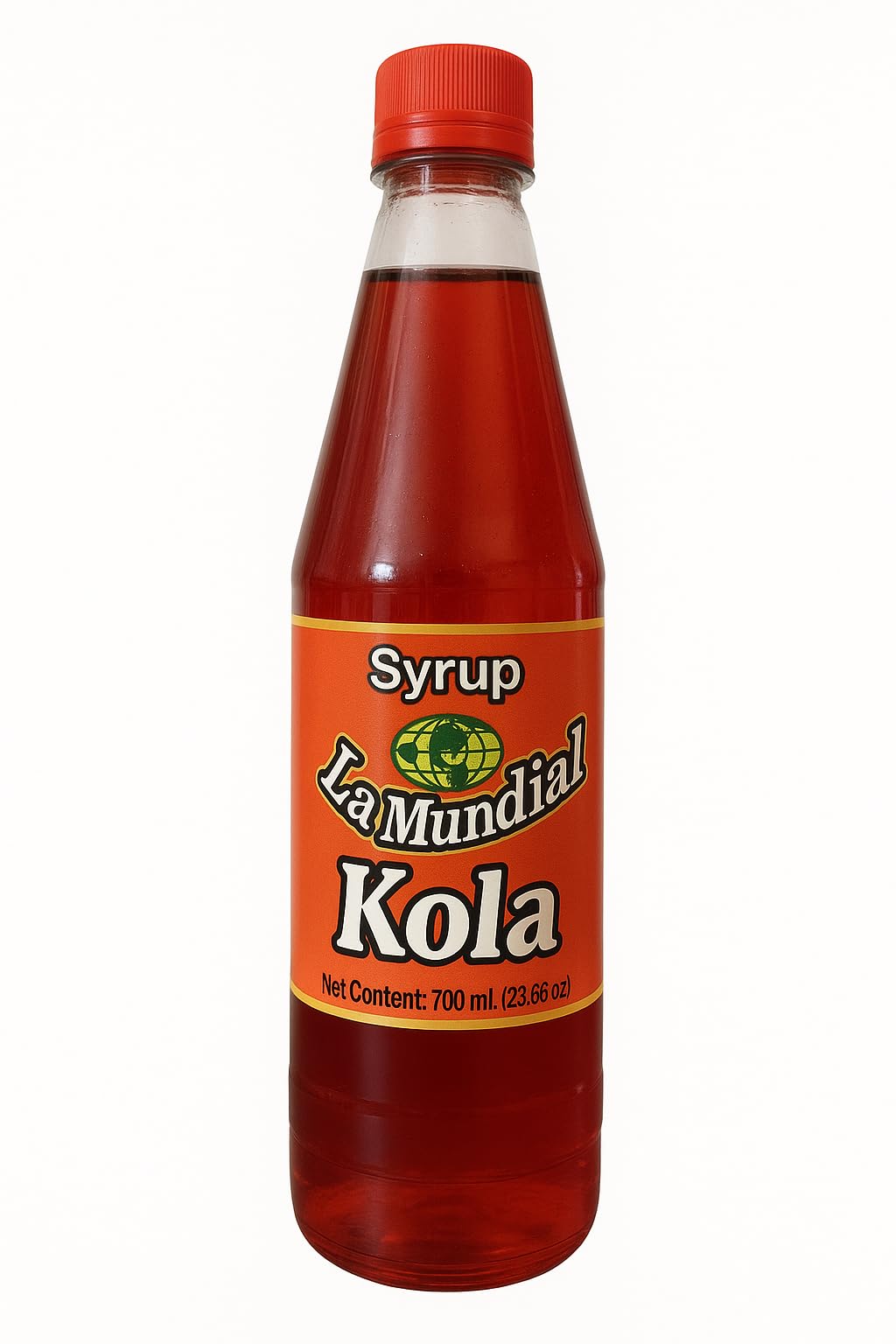 Generic Kola Syrup bottle showcases Costa Rican origin for authentic flavor.