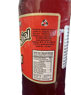 Generic Kola Syrup label highlights La Mundial and Costa Rica origin.