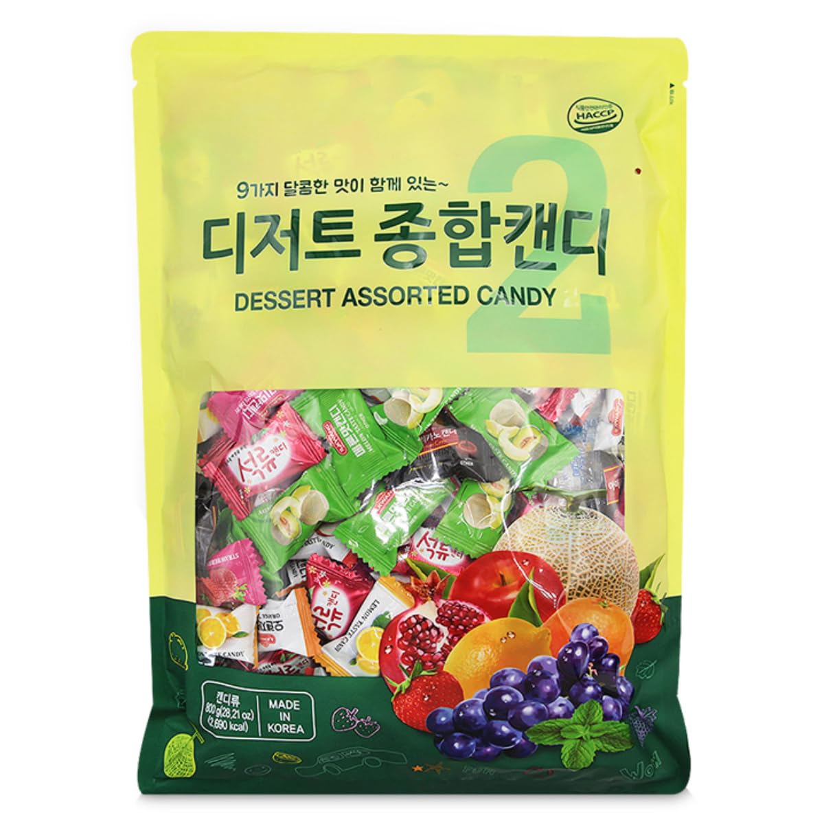 Generic Korean assorted fruity hard candy bulk bag with 200 individually wrapped pieces for sharing