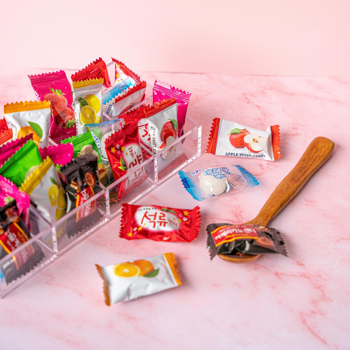 Generic Korean fruit candy melon flavor piece delivers refreshing sweetness for mid-day treats