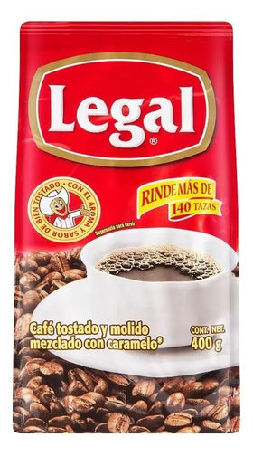 Generic Legal roasted coffee caramel pack, ideal for fresh daily brews.