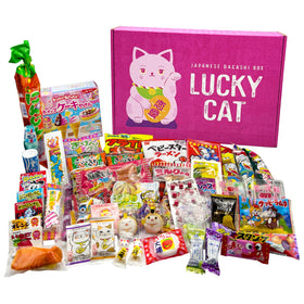 Generic Lucky Cat pink box packaging, gift-ready presentation for celebrations.