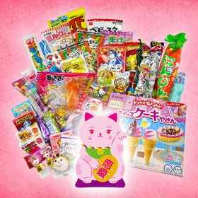 Generic Lucky Cat pink box variety-treats showcases multiple flavors.