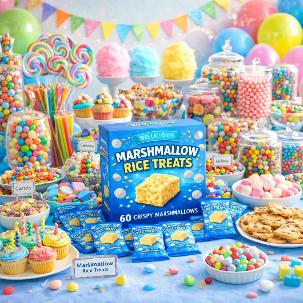 Generic Marshmallow Rice Crispy Treats close-up shows soft center and light crunch