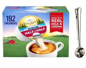 Generic Mini Moos half-and-half bottle pour for rich morning coffee.