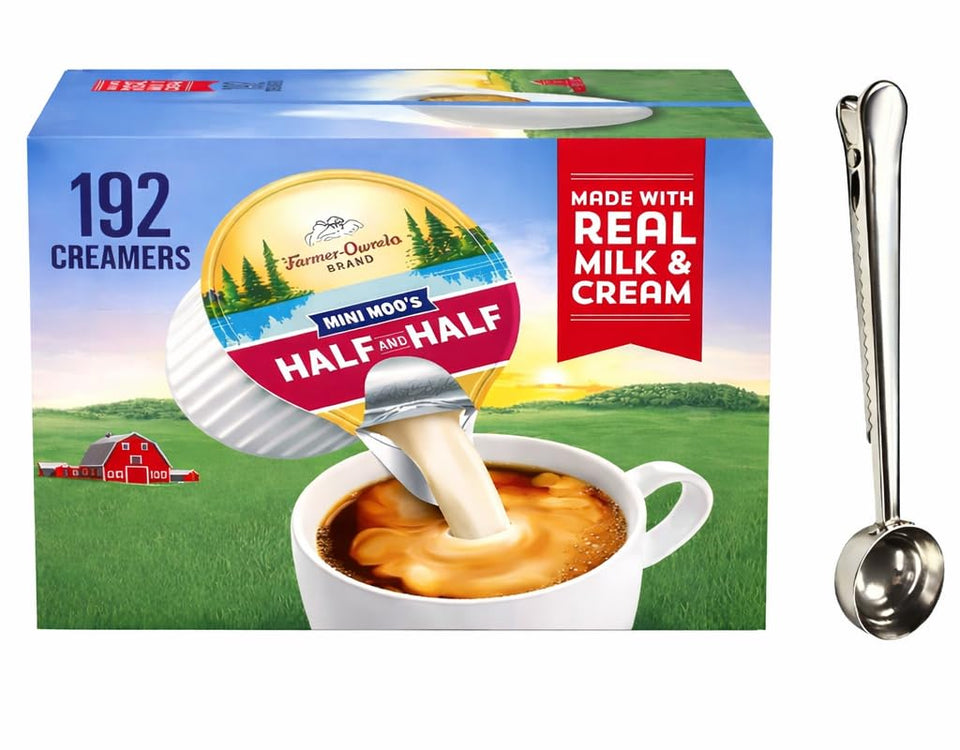 Generic Mini Moos half-and-half bottle pour for rich morning coffee.