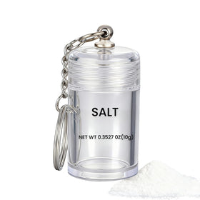 Generic mini salt keychain bottle pour detail for on-the-go seasoning