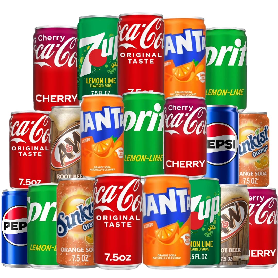 Generic Mini Soda Variety: eight flavors in a can pack, ideal for gatherings