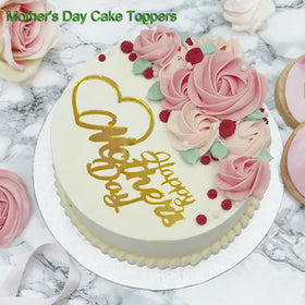 Generic Mother's Day cupcake topper heart gold for giftable confection details.
