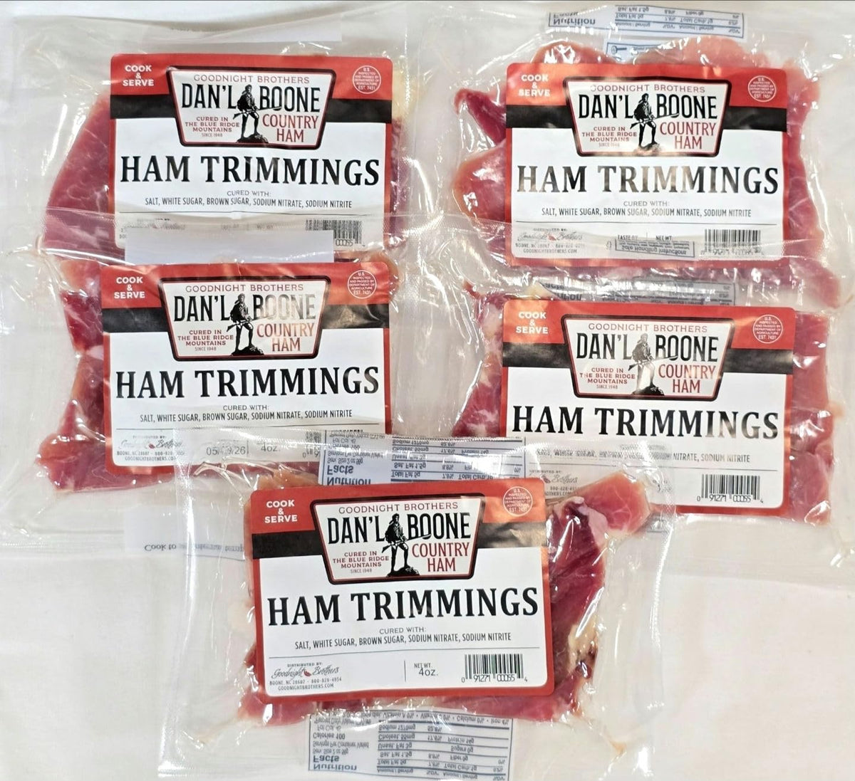 Generic North Carolina Mountain Ham Trimmings slices ideal for quick breakfasts on toast.