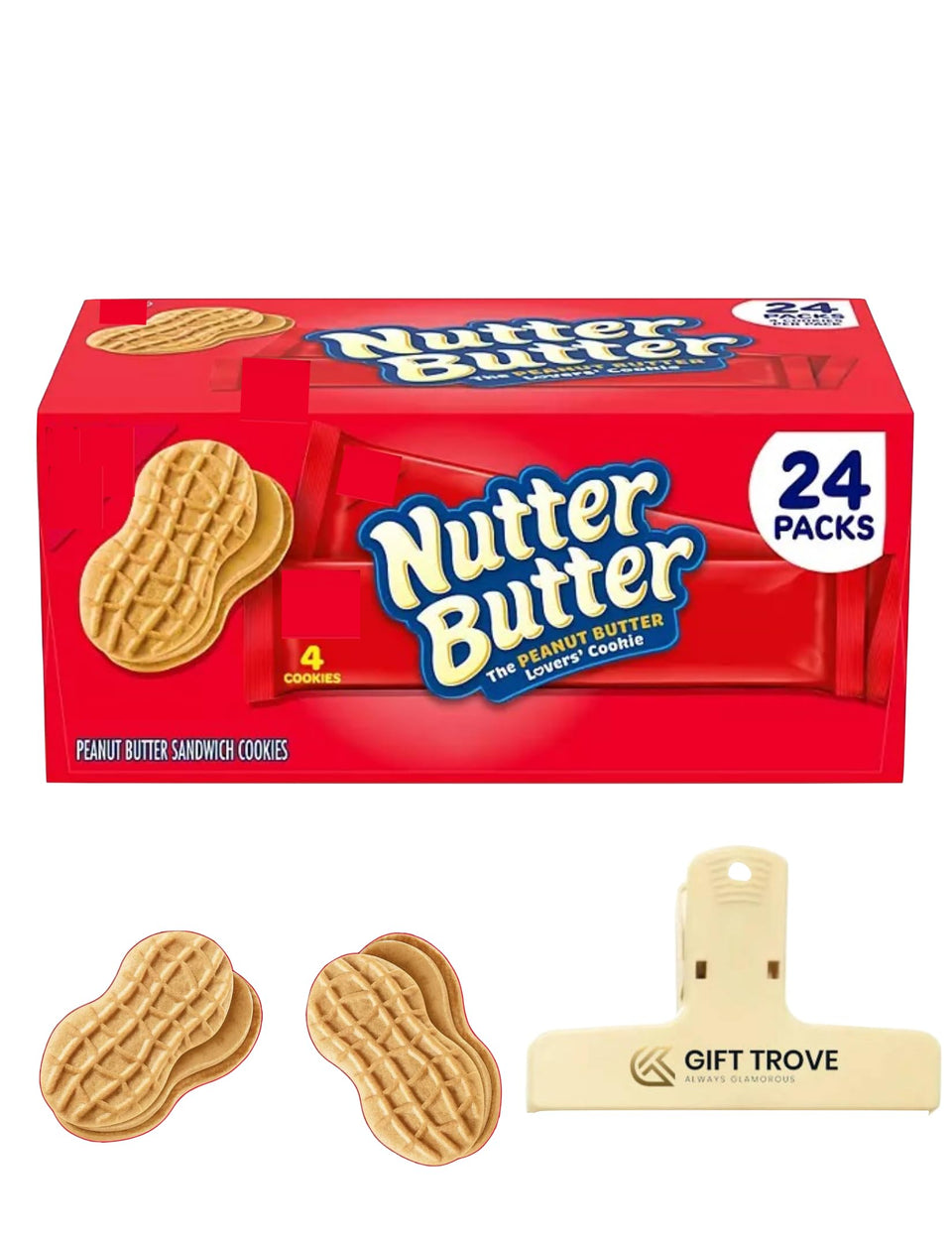 Generic NutterButter peanut butter sandwich cookie, ideal lunchbox snack and quick energy.