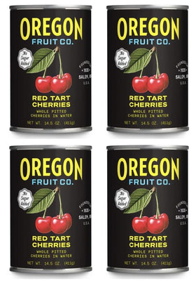 Generic Oregon pitted red tart cherries open can, perfect for pies and desserts.