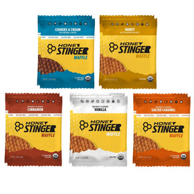 Generic Organic Honey Waffle Stroopwafels packaging showing convenient on-the-go energy for workouts