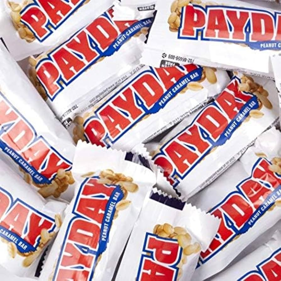 Generic PayDay peanut caramel mini bar, ideal on-the-go snack.