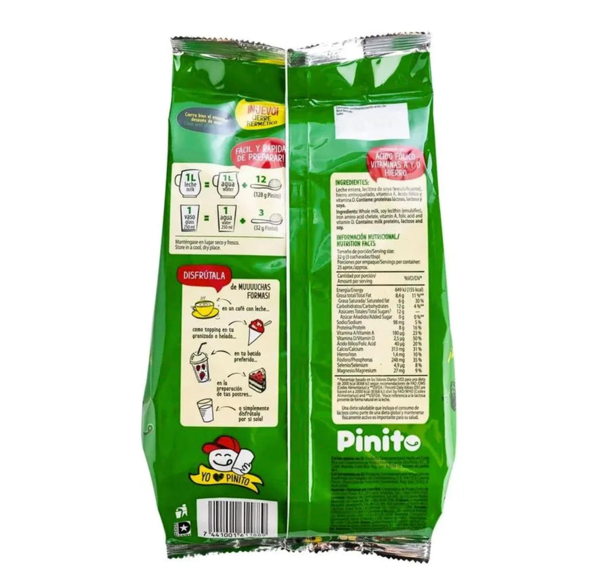 Generic Pinito powder being whisked into milk for a smooth drink.