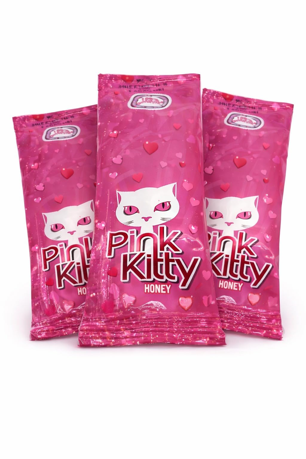 Generic Pink Kitty Honey pack with three bottles promotes convenient daily use.