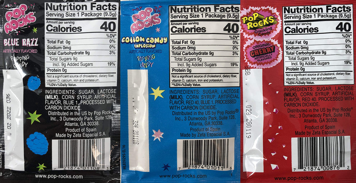 Generic Pop Rocks gluten-free candy ideal for gluten-free celebrations