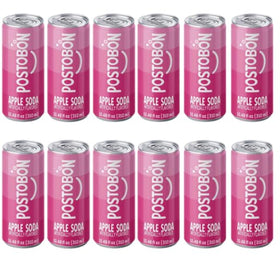 Postobón Manzana apple soda can, front view, crisp refreshment for any time.