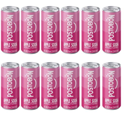 Postobón Manzana apple soda can, front view, crisp refreshment for any time.