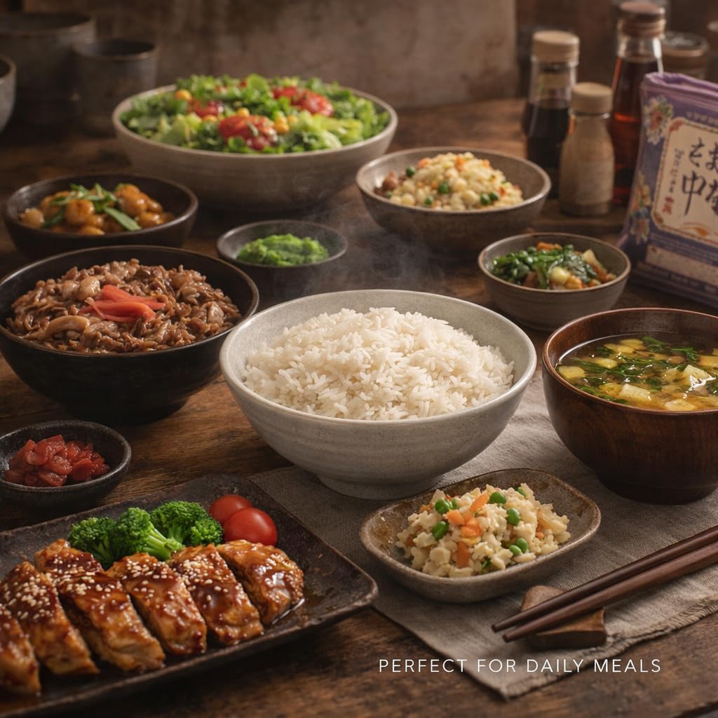 Generic Premium Koshihikari Rice Niigata bento meal with premium rice as a base