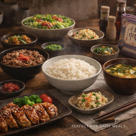 Generic Premium Koshihikari Rice Niigata bento meal with premium rice as a base