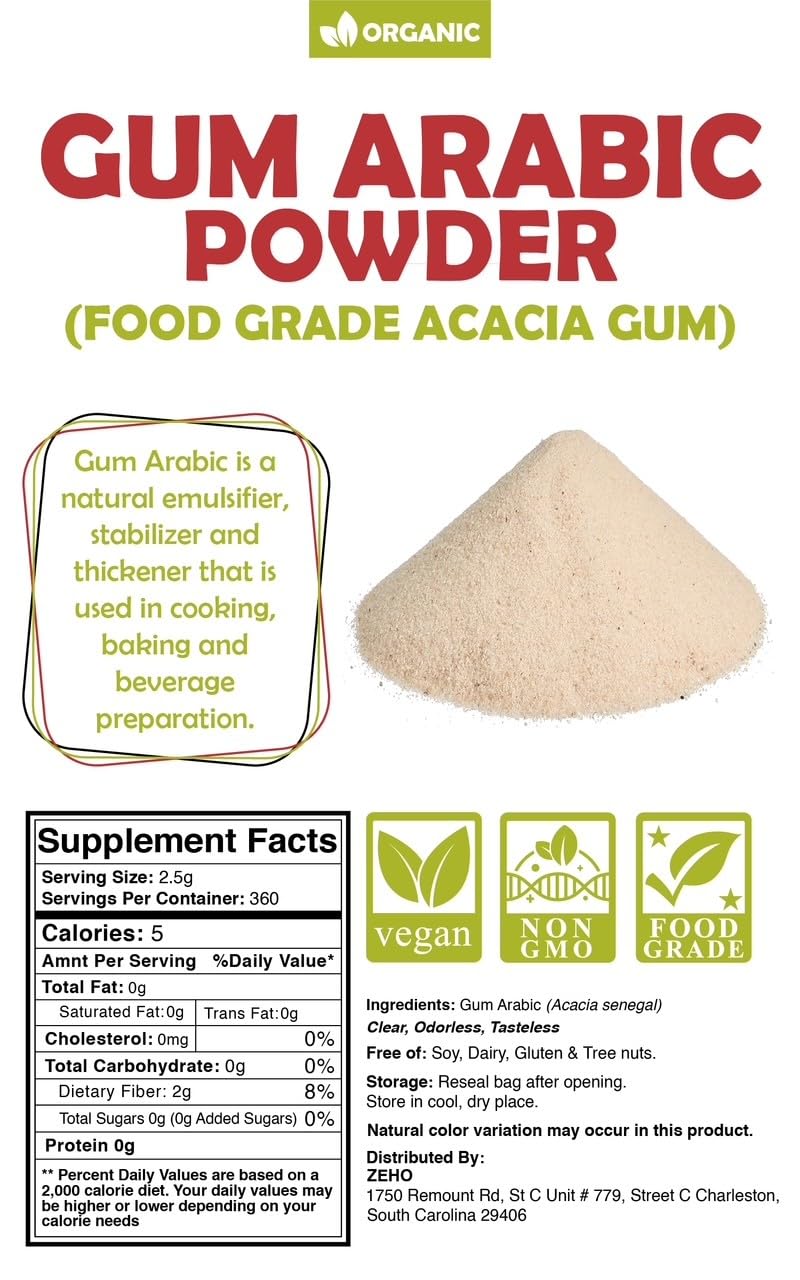 Generic gum arabic powder dissolving in water for smooth color binding