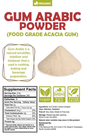 Generic gum arabic powder dissolving in water for smooth color binding