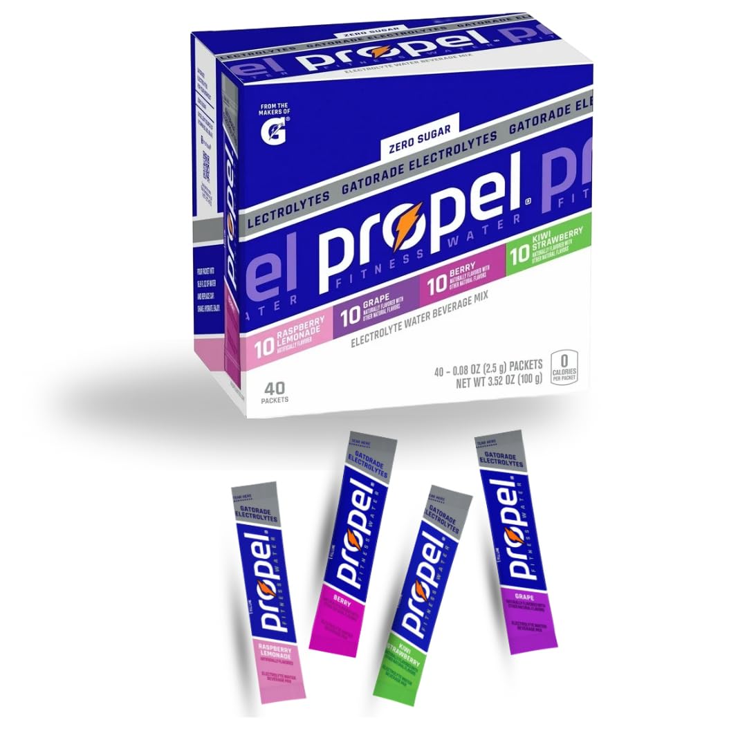 Generic Propel raspberry-lemonade packet ready to mix for quick hydration