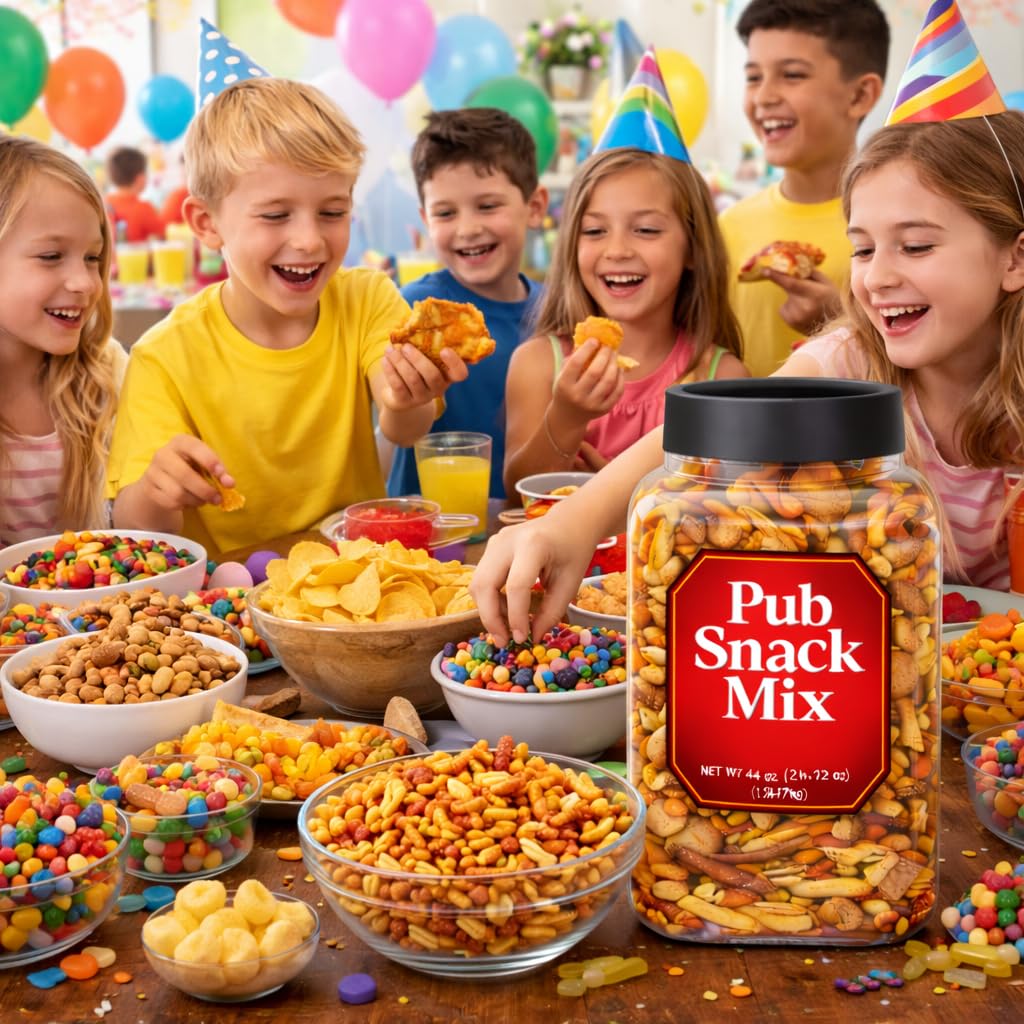 Generic Pub Snack Mix honey mustard sesame chips ready to share at events.