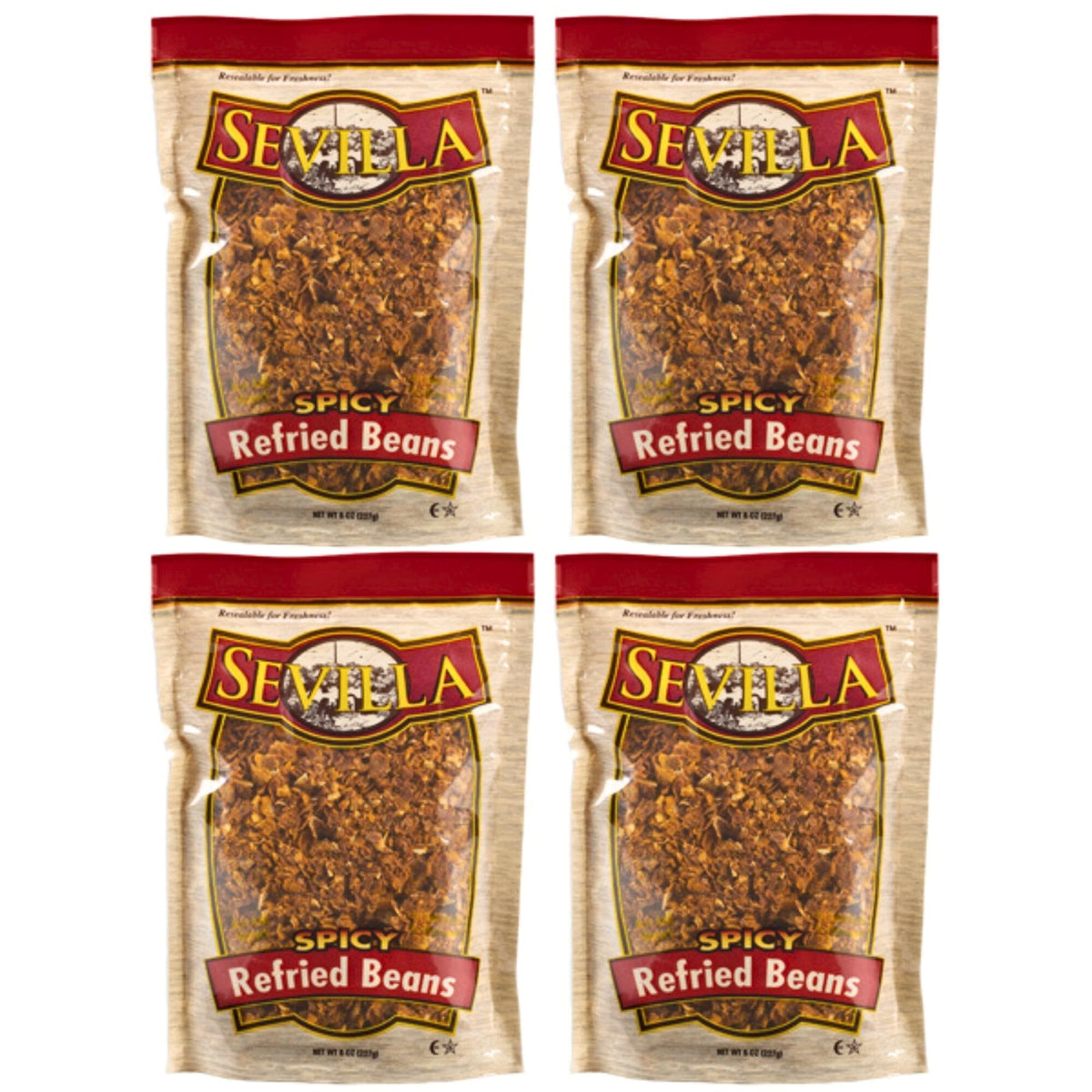 Generic Redfried Beans Dehydrated 4-pack ready in minutes for quick meals.