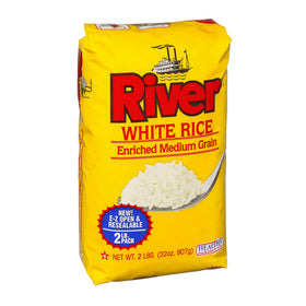 Generic River White Rice packaging for pantry storage and quick meal prep.