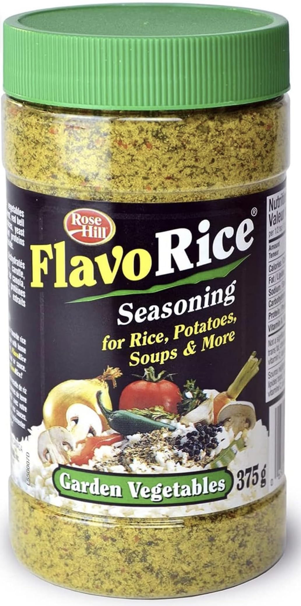 Generic Rose Hill Flavo Rice Seasoning bottle boosts meat flavor in meals.