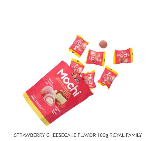 Generic Royal Family Mochi texture shot highlighting chewy mochi texture and filling.