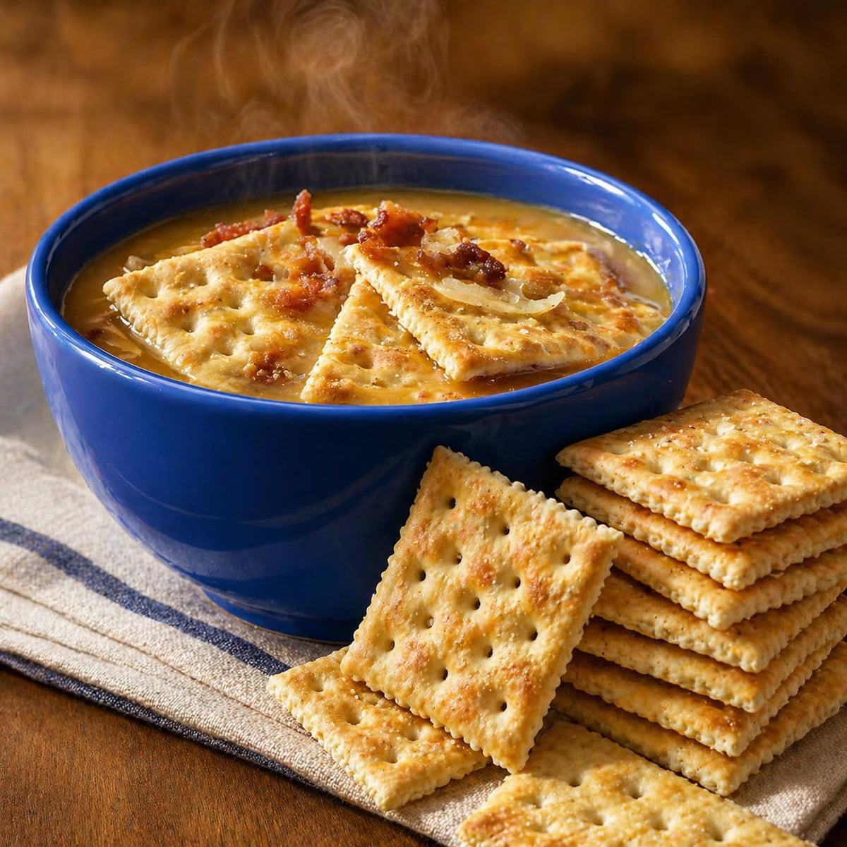 Generic Saltine Crackers individually wrapped packs; fresh, grab-and-go snacks with mess-free serving.